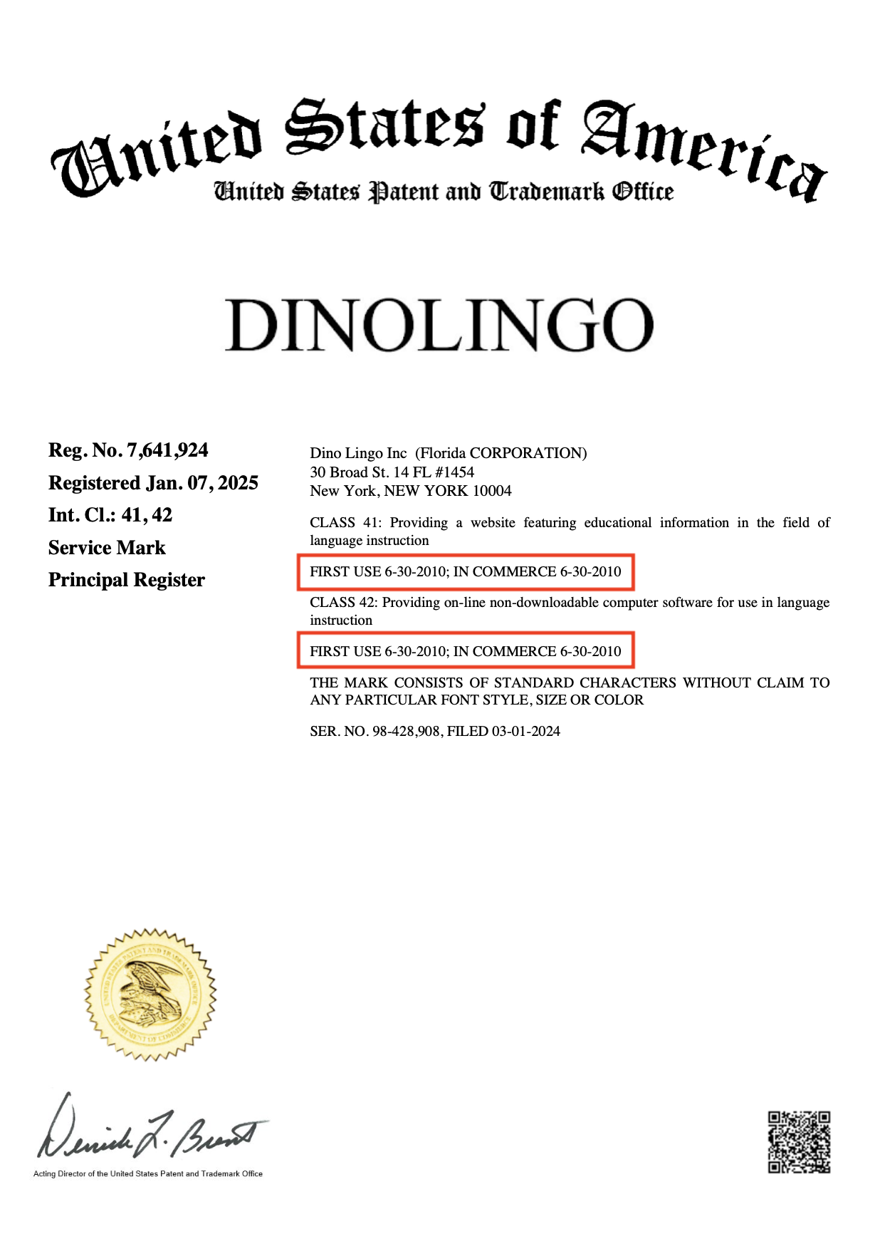 dinolingo trademark